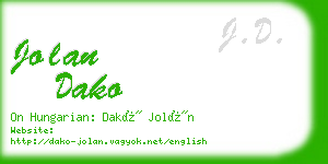 jolan dako business card